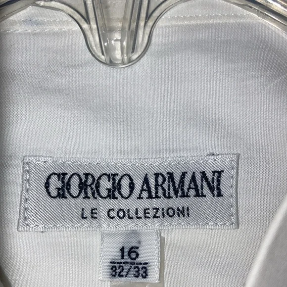 COPY - Men’s white tuxedo shirt.Giorgio Armani le Collezoni. - Picture 6 of 6